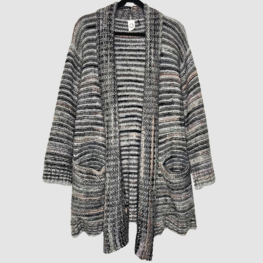 Anthropologie Akemi + Kin Womens Sweater Gray Small Gray Alpaca Wasilla Open